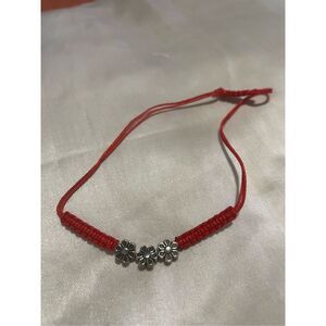 Paparazzi silver flower red Urban bracelet